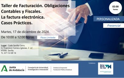 Taller de Facturación:  Obligaciones Contables y Fiscales del Autónomo, la Factura Electrónica